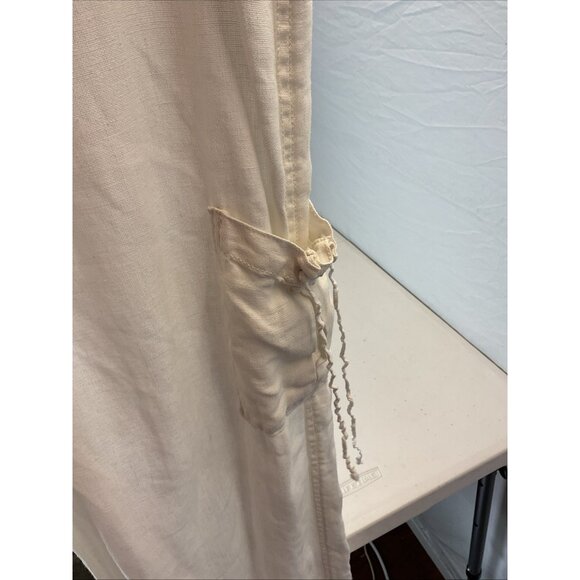 Lucky Brand‎ Womens size 8 / 29 Linen Dungaree Cargo drawstring Beach Boho - Picture 4 of 9